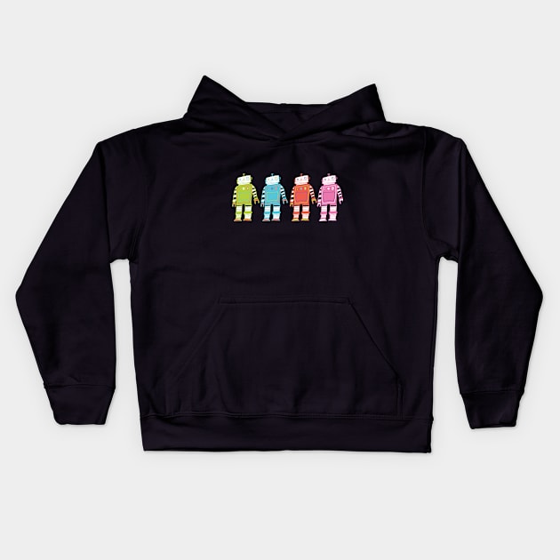 Cute Robots Kids Hoodie by bruxamagica